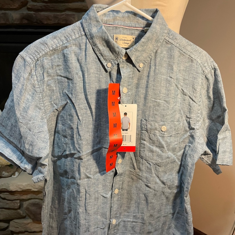 Weatherproof Light Blue Casual Button-Down Shirt